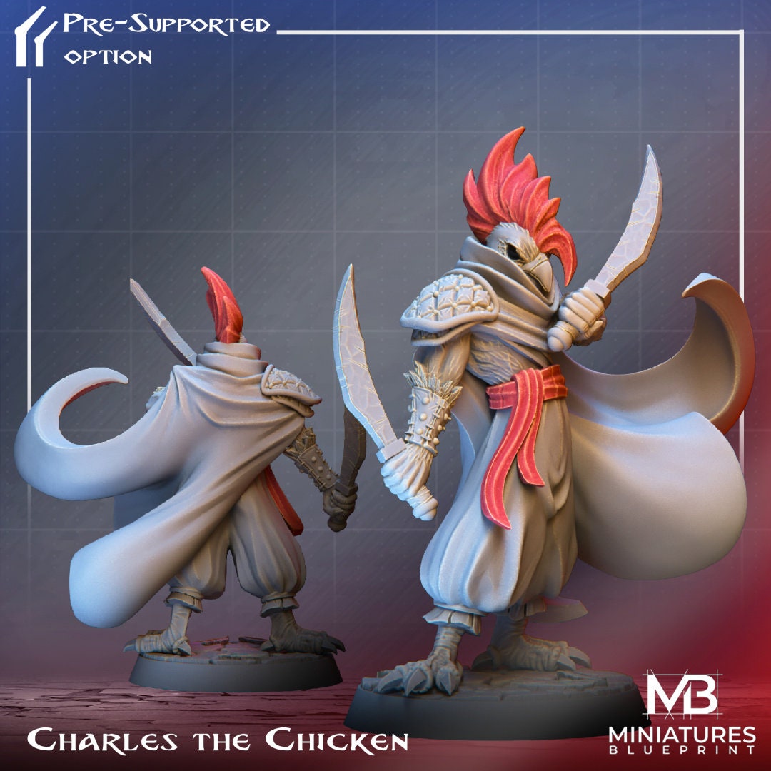 Charles the Chicken | Miniatures Blueprint | UNPAINTED Miniature in Resin