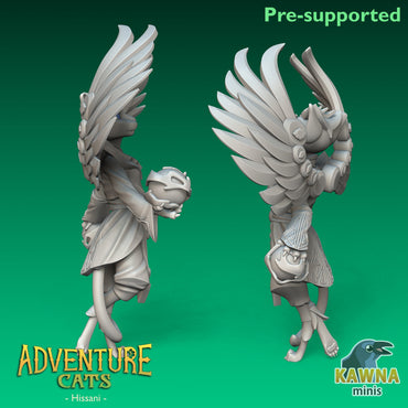 Hissani Sorcerer Cat - Female | Kawna | Adventure Cats | UNPAINTED Miniature in Resin