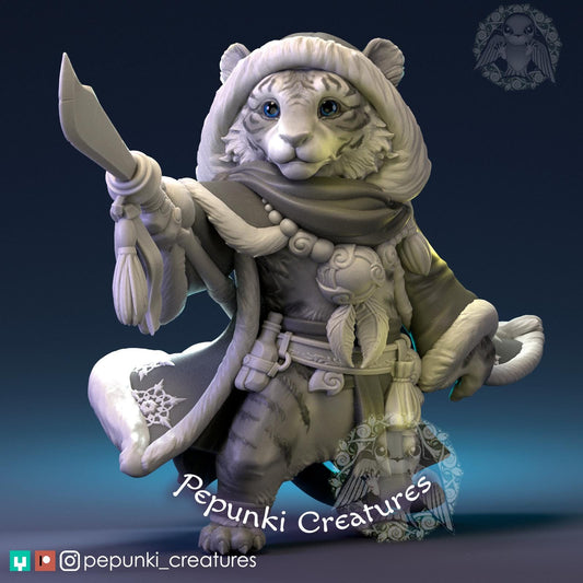 Tiger | Pepunki Creatures | UNPAINTED Miniature in Resin