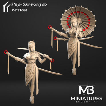 Mizuki Dangerous Seductress (2 versions) | Miniatures Blueprint | UNPAINTED Miniature in Resin