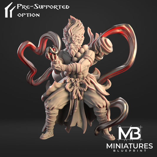 Sun Wukong Monkey King | Journey to the West | Miniatures Blueprint | UNPAINTED Miniature in Resin