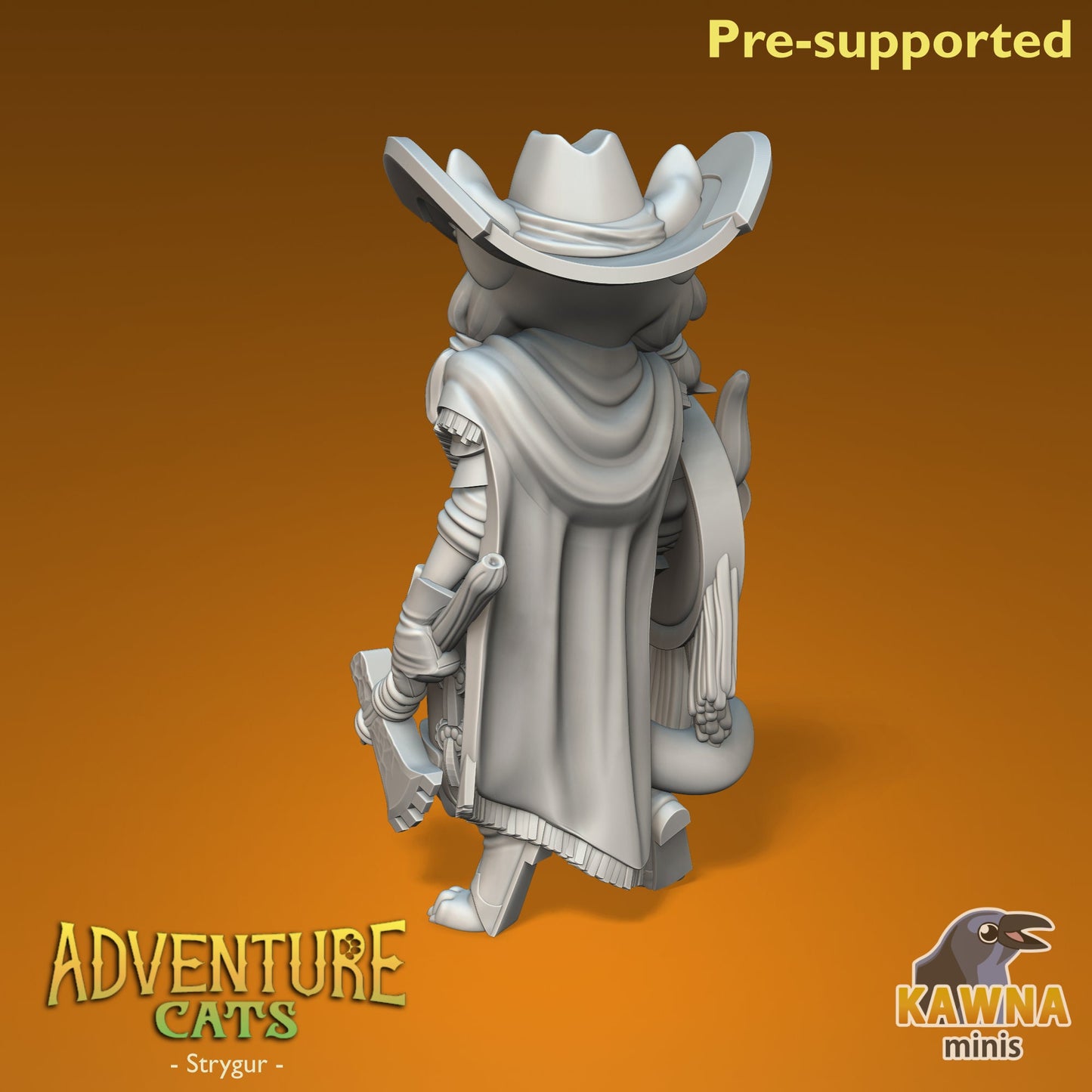 Strygur Paladin Cat - Female | Kawna | Adventure Cats | UNPAINTED Miniature in Resin