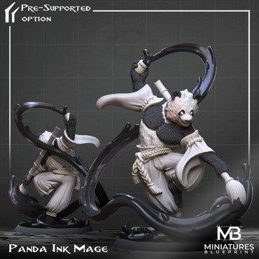 Ink Mage Panda | Miniatures Blueprint | UNPAINTED Miniature in Resin