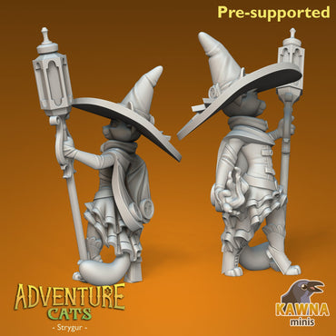 Strygur Wizard Cat - Female | Kawna | Adventure Cats | UNPAINTED Miniature in Resin