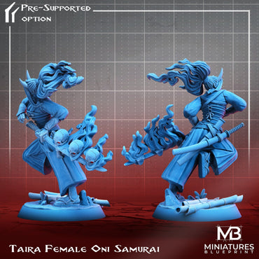 Taira Female Oni Samurai | Miniatures Blueprint | UNPAINTED Miniature in Resin
