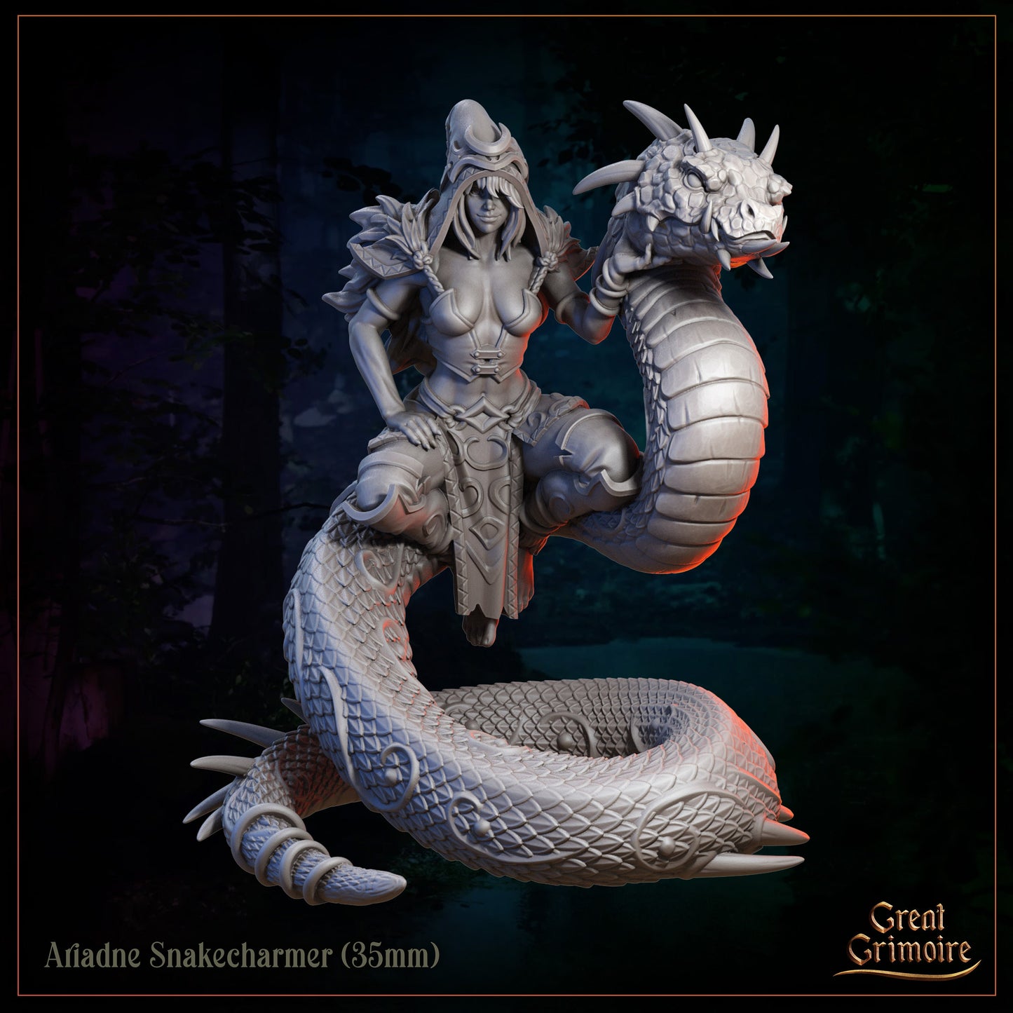 Ariadne Snakecharmer | Great Grimoire | UNPAINTED Miniature in Resin