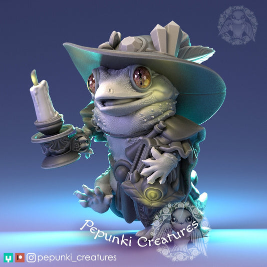 Tokay Gecko Wizard | Pepunki Creatures | UNPAINTED Miniature in Resin