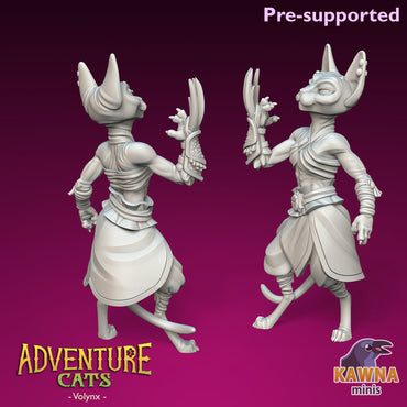 Volynx Monk Cat - Female | Kawna | Adventure Cats | UNPAINTED Miniature in Resin