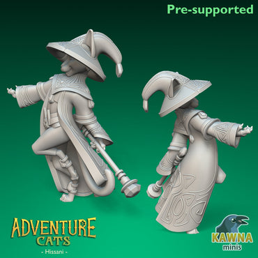 Hissani Wizard Cat - Female | Kawna | Adventure Cats | UNPAINTED Miniature in Resin