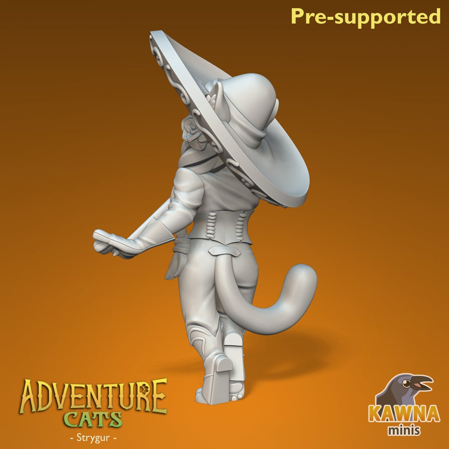 Strygur Rogue Cat - Female | Kawna | Adventure Cats | UNPAINTED Miniature in Resin