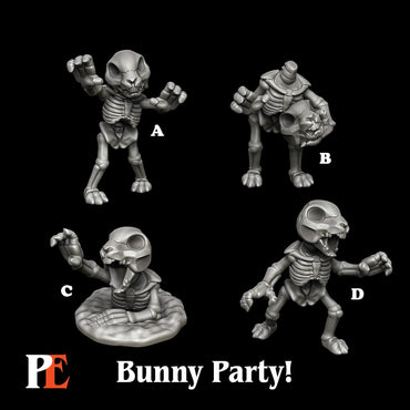 Bunny Skeletons | Bunny Party | Printed Encounters | UNPAINTED Miniature in Resin