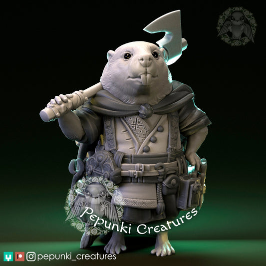 Beaver | Pepunki Creatures | UNPAINTED Miniature in Resin