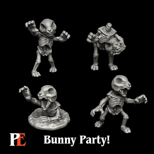 Bunny Skeletons | Bunny Party | Printed Encounters | UNPAINTED Miniature in Resin