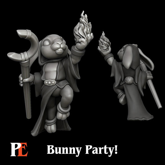Bunny Sorcerer | Bunny Party | Printed Encounters | UNPAINTED Miniature in Resin