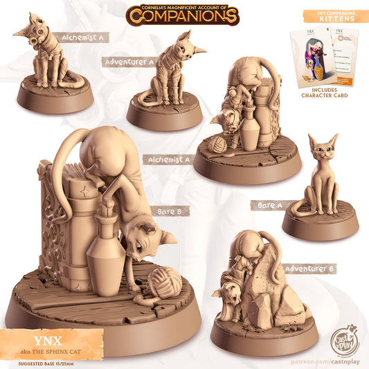 Cordelia's Companions - Ynx - Sphynx Cat | UNPAINTED Miniature in Resin