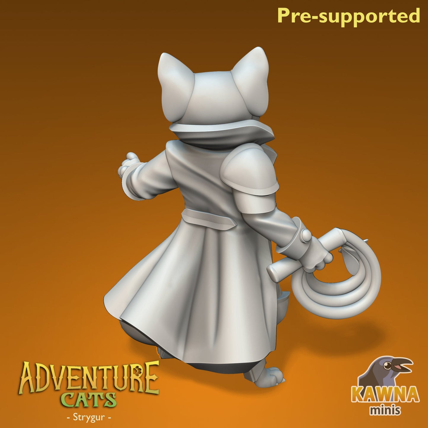 Strygur Fighter Cat - Male | Kawna | Adventure Cats | UNPAINTED Miniature in Resin