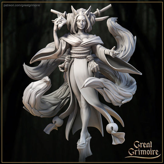 Kitsune, Blade of the Forest | Great Grimoire | UNPAINTED Miniature in Resin