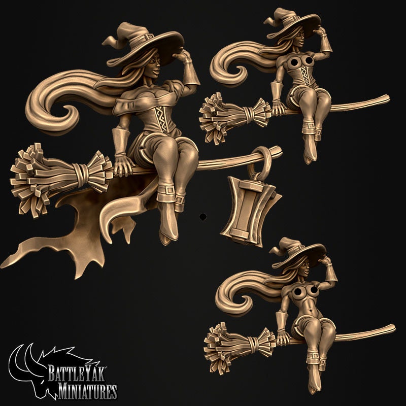 Hexcackle Fryghtwitch (3 versions, 2 NSWF) | Harrowhaunt Fryghtmares | Battle Yak Miniatures are One Page Rules Compatible
