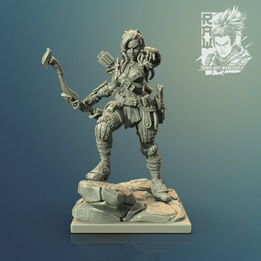Nadia The Lycan Pathfinder (Dual-form Mini) | Ronin Arts Workshop | UNPAINTED Miniature in Resin
