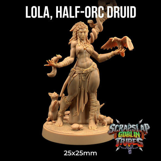 Lola, Half-Orc Druid | Scrap Slap Goblin Tribes | Dragon Trappers Lodge | UNPAINTED Miniature in Resin