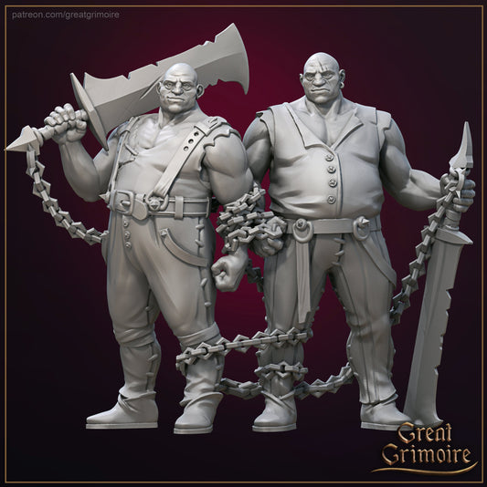 Inseparable Twins | Tweedle Dee & Dum | Great Grimoire | UNPAINTED Miniature in Resin