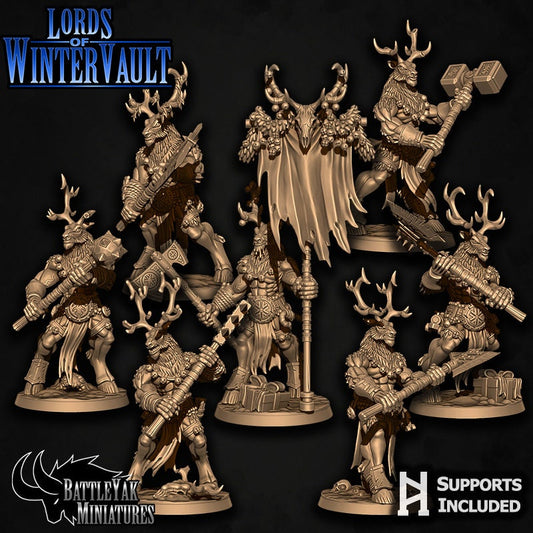 Banedeer Slaypack (7 versions) | Battle Yak Miniatures are One Page Rules Compatible | UNPAINTED Miniature in Resin