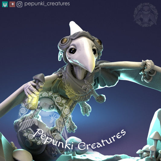 Pterodactyl Alchemist | Pepunki Creatures | UNPAINTED Miniature in Resin
