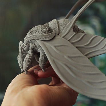 Giant Moth and Mothfolk Tamer | Eacles and Imperialis, Fidelium Shaman and Citheronia | CobraMode | UNPAINTED Miniature in Resin