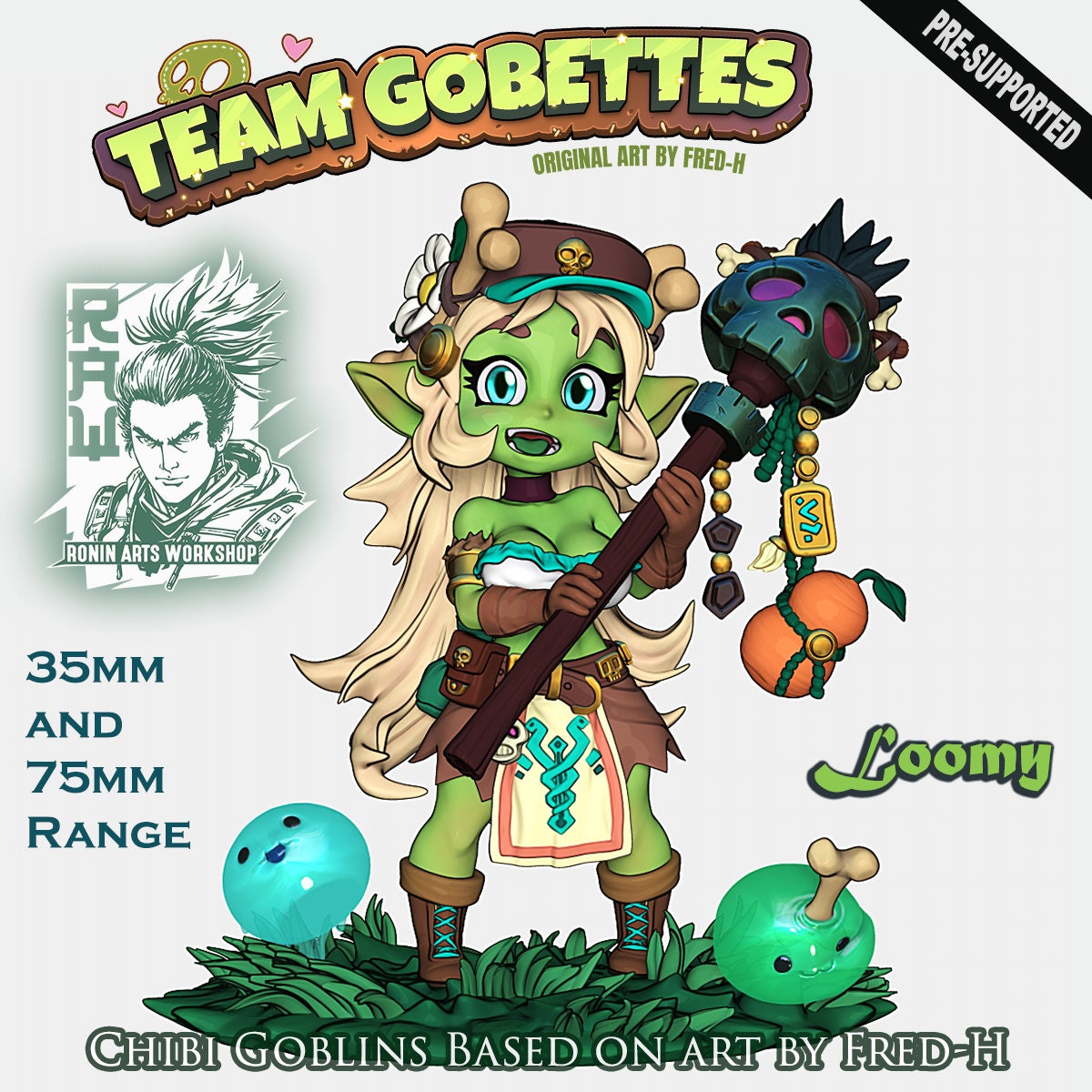 Chibi Goblin, Loomy | Ronin Arts Workshop | UNPAINTED Miniature in Resin