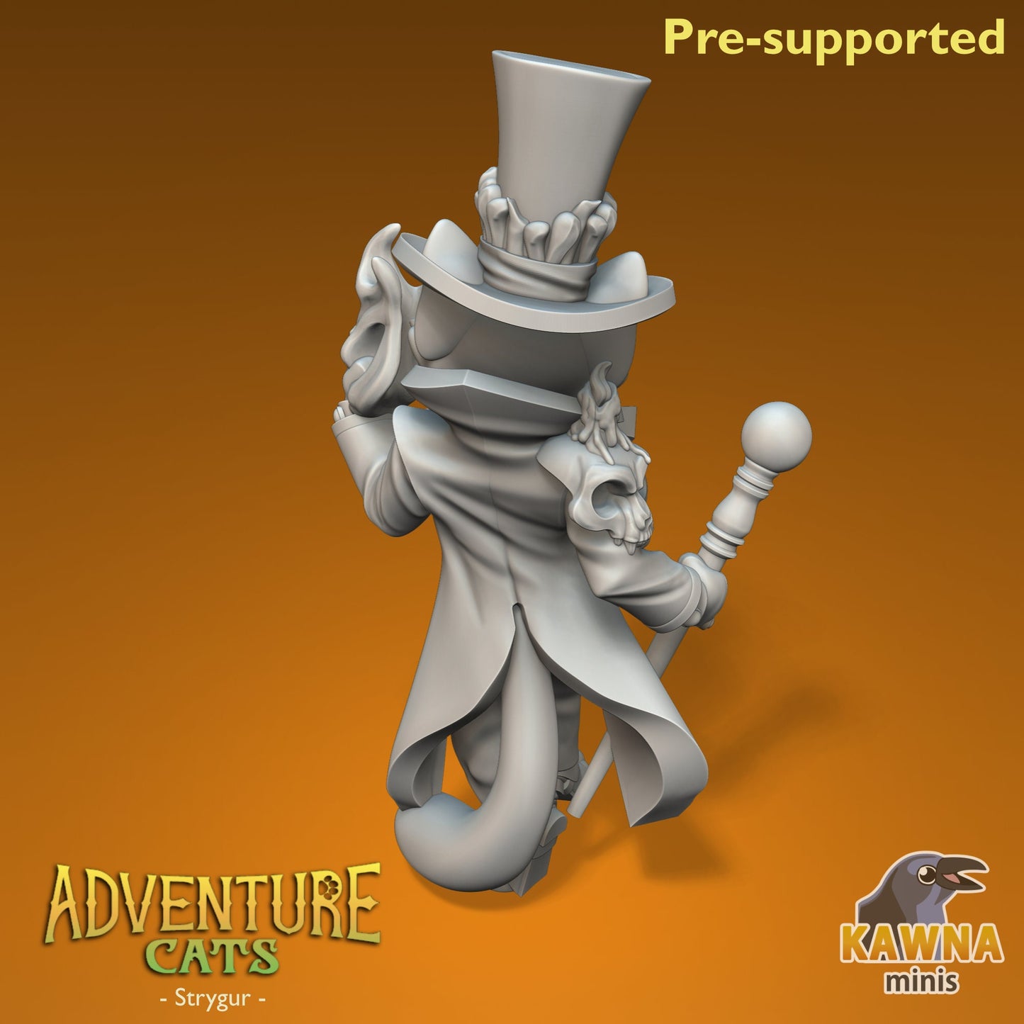 Strygur Warlock Cat - Male | Kawna | Adventure Cats | UNPAINTED Miniature in Resin