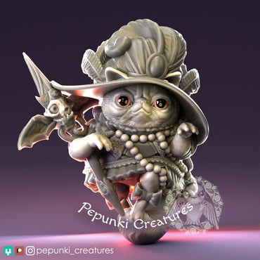Persian Cat Witch Lady | Pepunki Creatures | UNPAINTED Miniature in Resin