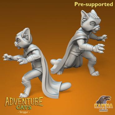 Strygur Barbarian Cat - Male | Kawna | Adventure Cats | UNPAINTED Miniature in Resin