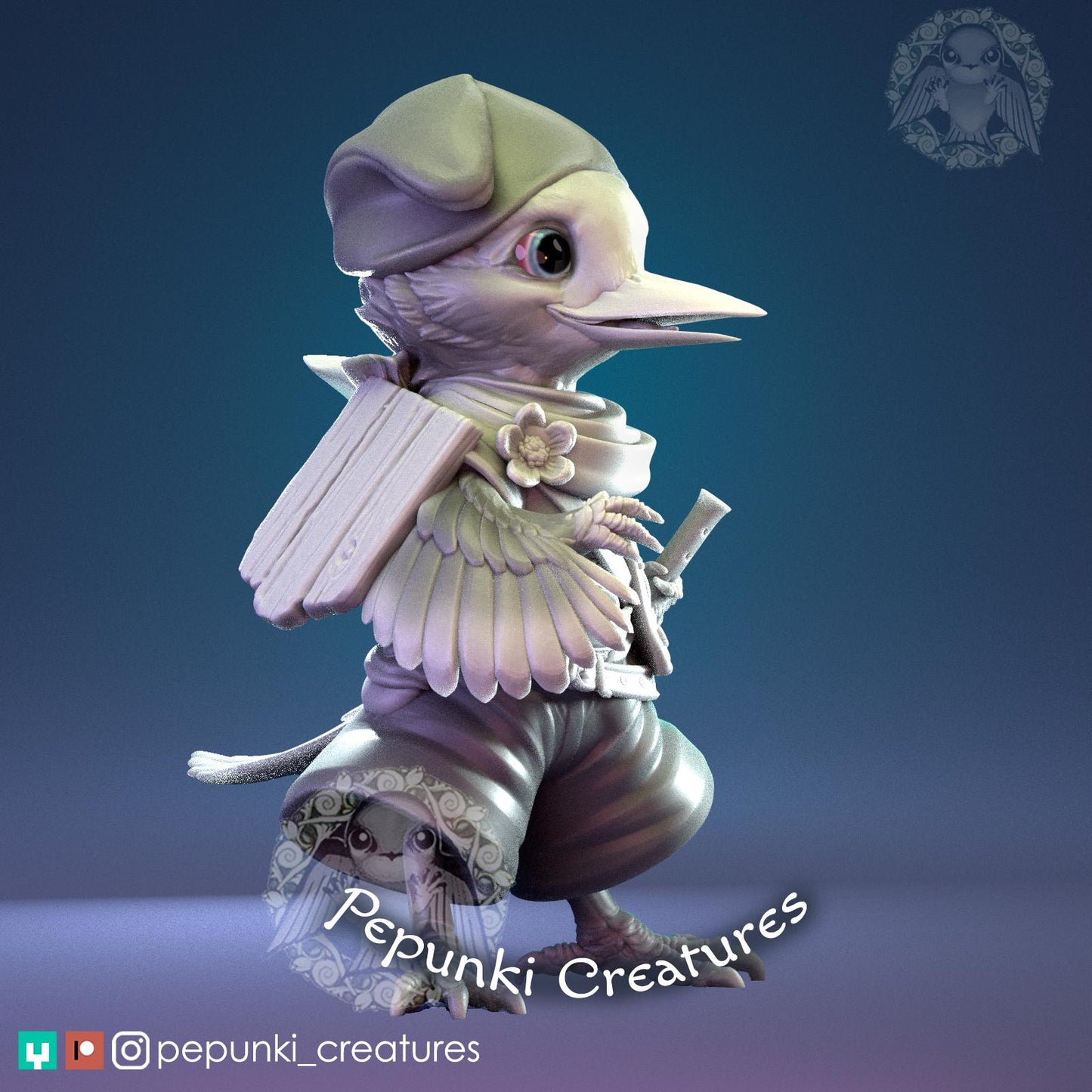 Hornero/Woodpecker Bird | Pepunki Creatures | UNPAINTED Miniature in Resin
