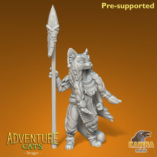 Strygur Druid Cat - Male | Kawna | Adventure Cats | UNPAINTED Miniature in Resin