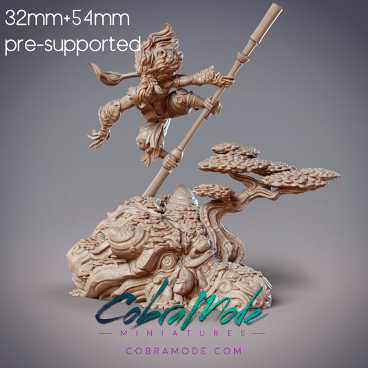 Monkey Warrior | Saeno, Sarugami Zuijin | CobraMode | UNPAINTED Miniature in Resin