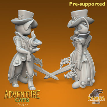 Strygur Sorcerer Cat - Female | Kawna | Adventure Cats | UNPAINTED Miniature in Resin