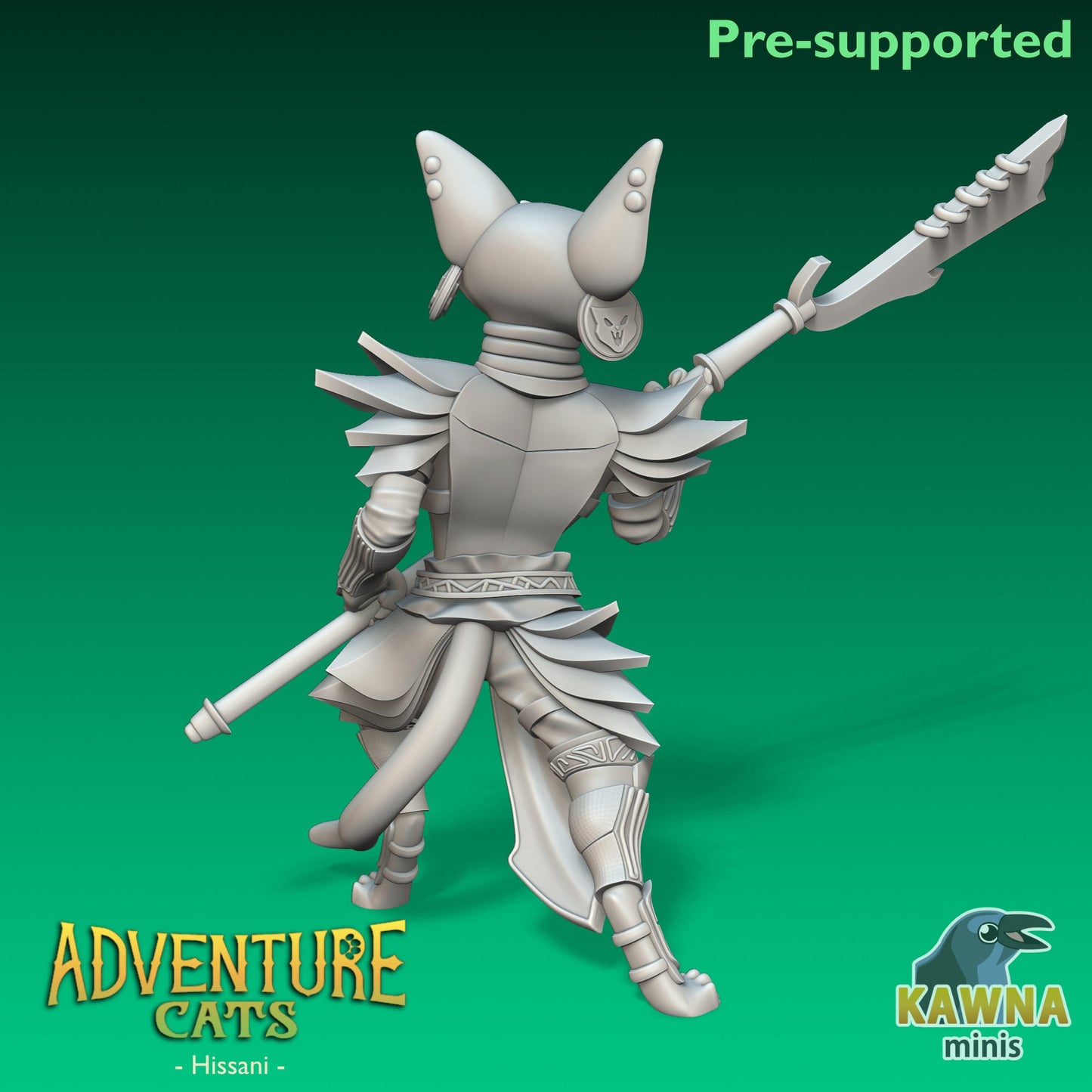 Hissani Fighter Cat - Male | Kawna | Adventure Cats | UNPAINTED Miniature in Resin