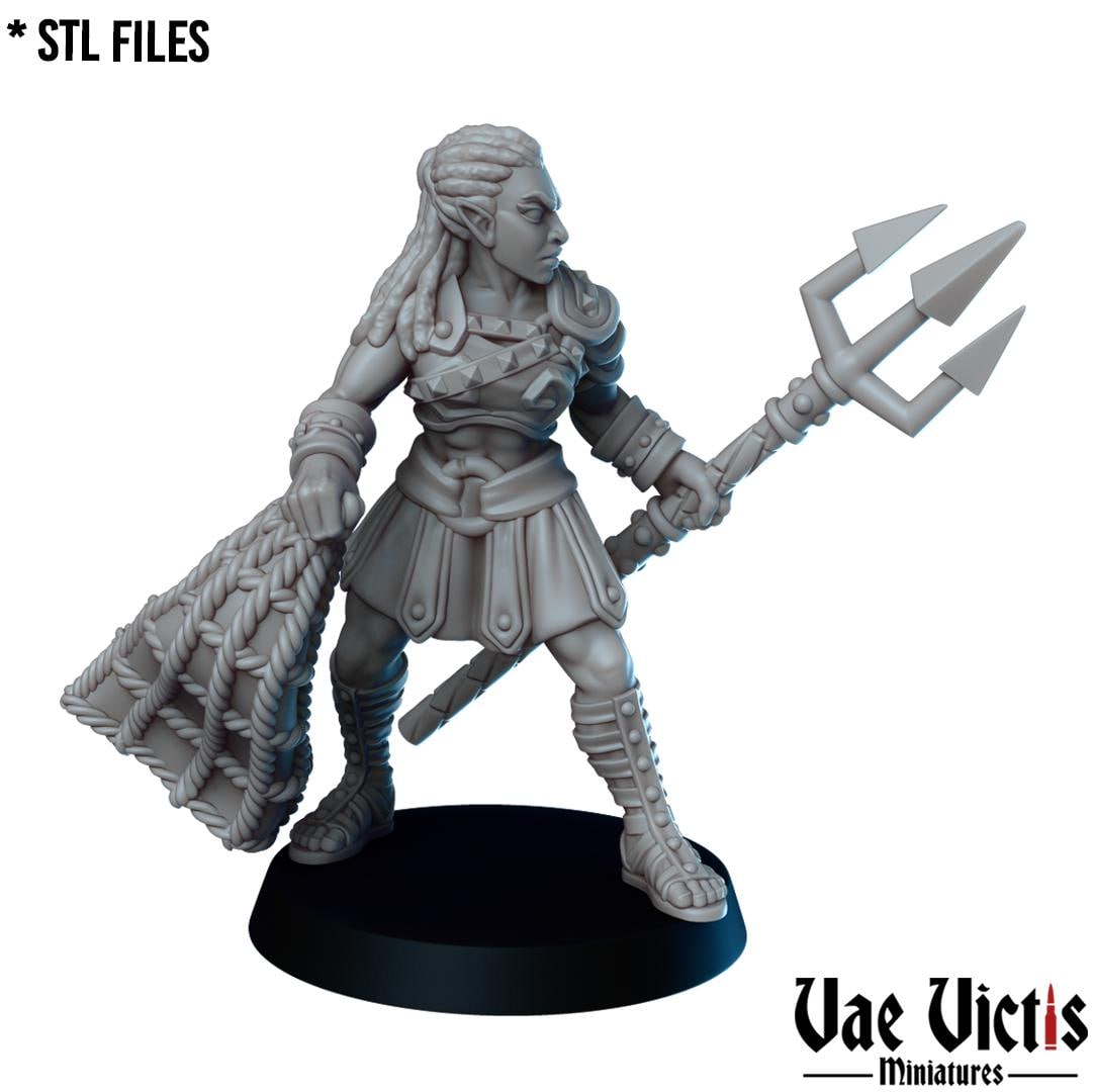 Elf Gladiatrix | Vae Victis | UNPAINTED Miniature in Resin