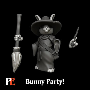 Bunny Wizard | Bunny Party | Printed Encounters | UNPAINTED Miniature in Resin