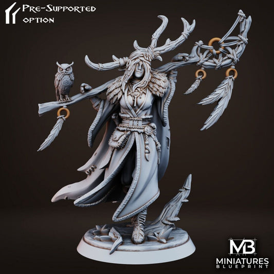 Drelia Elf Druid | Miniatures Blueprint | UNPAINTED Miniature in Resin
