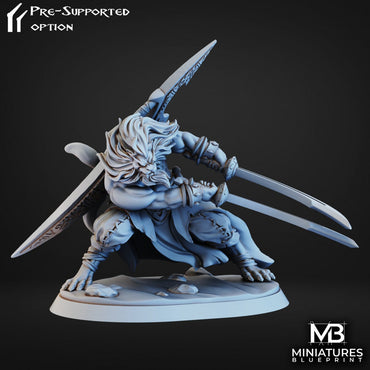 Leonin Warriors (3 versions) | Miniatures Blueprint | UNPAINTED Miniature in Resin