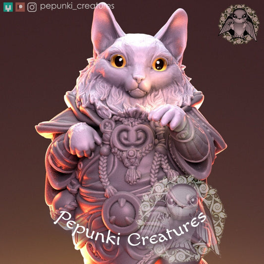 Stepan Noble Cat | Pepunki Creatures | UNPAINTED Miniature in Resin