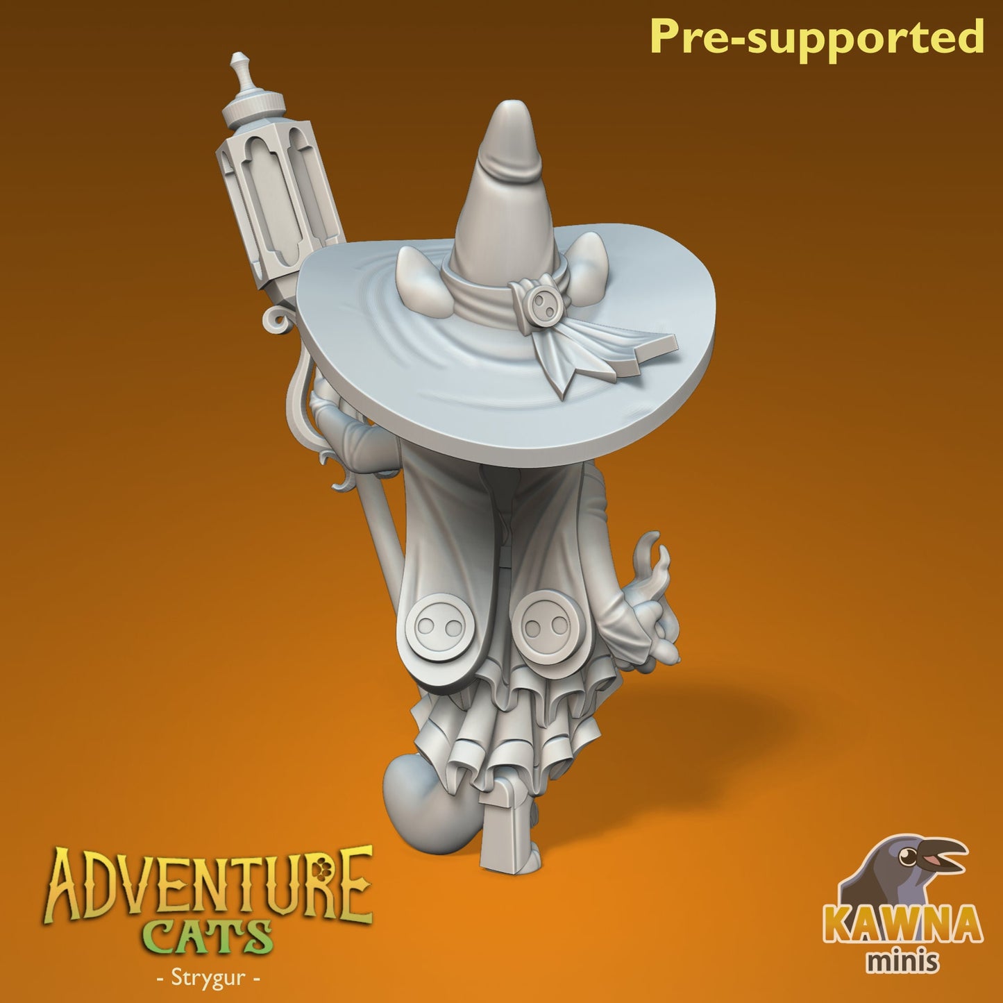 Strygur Wizard Cat - Female | Kawna | Adventure Cats | UNPAINTED Miniature in Resin