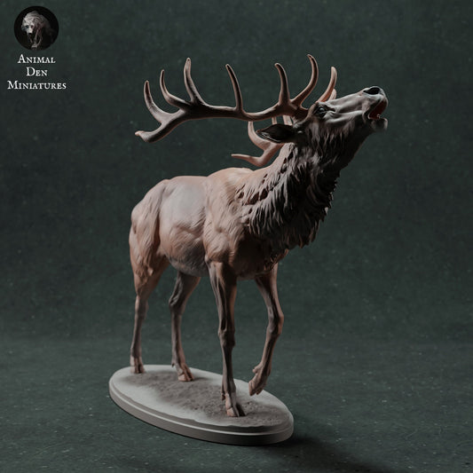 Red Deer Stag Call | Animal Den Miniatures | UNPAINTED Miniature in Resin