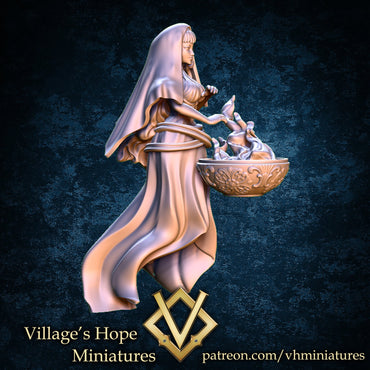 Hestia, Goddess of Hearth and Fire | Village's Hope Miniatures | UNPAINTED Miniature in Resin