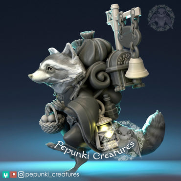 Raccoon | Pepunki Creatures | UNPAINTED Miniature in Resin