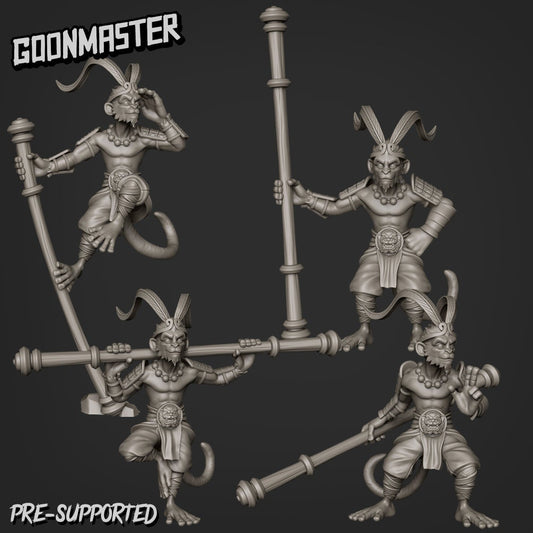 Monkey King (4 poses) | Goonmaster | UNPAINTED Miniature in Resin