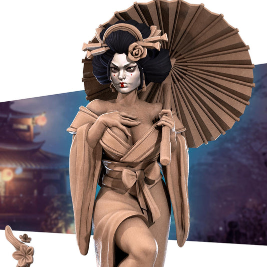 Higanbana, the Venomous Geisha (Human) | Bite the Bullet | UNPAINTED Miniature in Resin