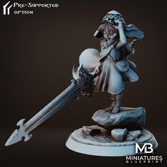 Melanie Big Sword | Miniatures Blueprint | UNPAINTED Miniature in Resin