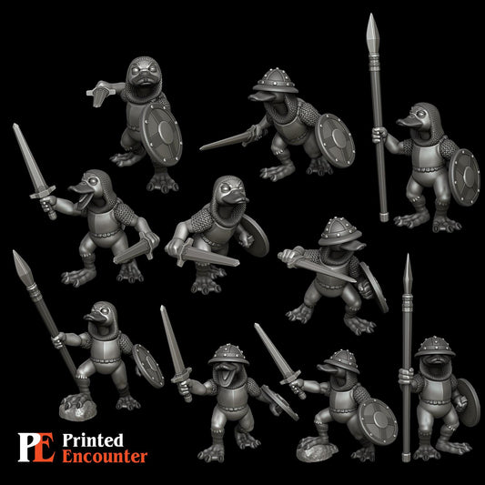 Duck Folk Guards (10 versions) | Printed Encounter | UNPAINTED Miniature in Resin